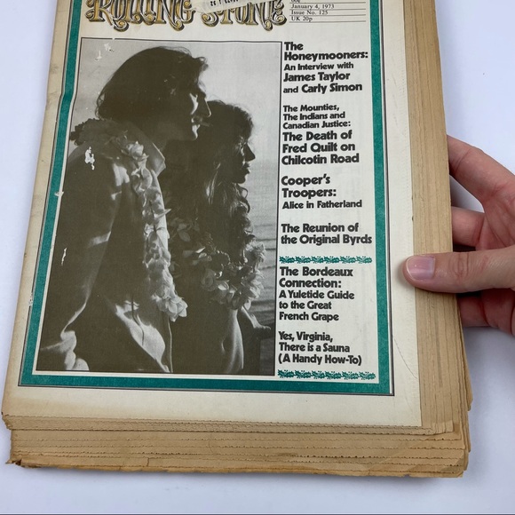 Vintage Rolling Stone Magazine James Taylor Carly Simon January 4, 1973 Music - Picture 3 of 5